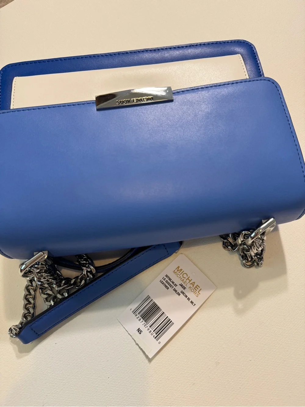 NWT MICHAEL KORS Grecian Blue Multi Jade Medium Shoulder Handbag